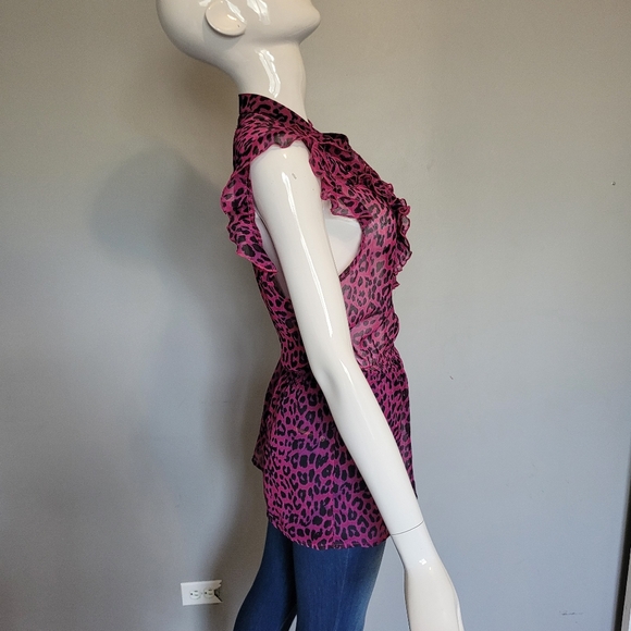 Rock & Roll Cowgirl Leopard Print Ruffle Top, VGUC, Size XXL - Picture 2 of 7